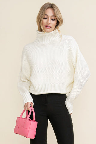 IVORY RIBBED OPEN BACK SWEATER