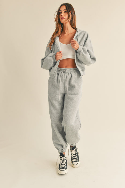 OVERSIZED HOODED ZIPUP JACKET (set sold separately)