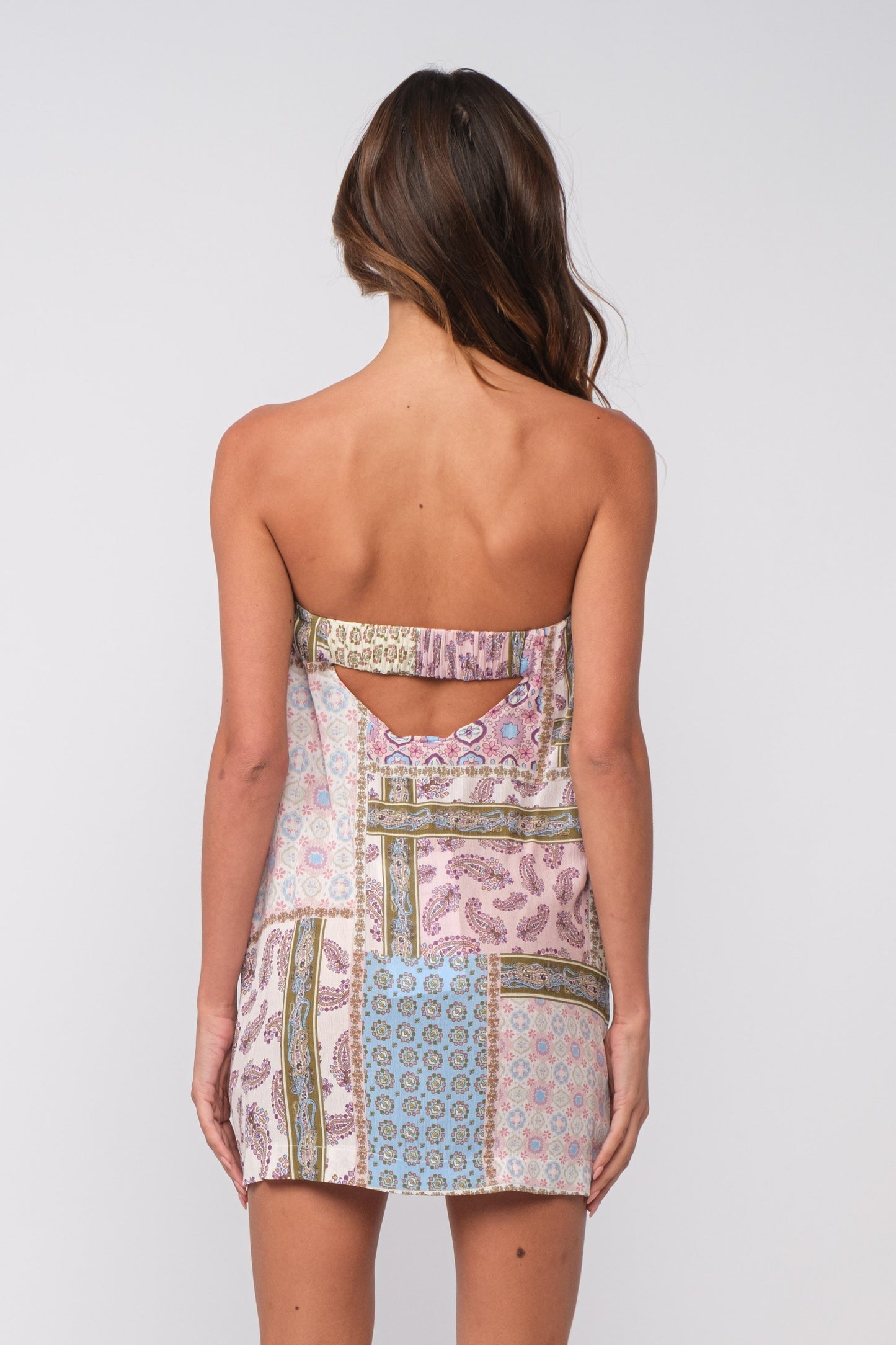 BOHO PATCHWORK MINI DRESS