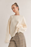IVORY RIBBED OPEN BACK SWEATER