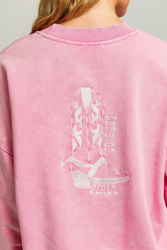 PINK BOOT PULLOVER