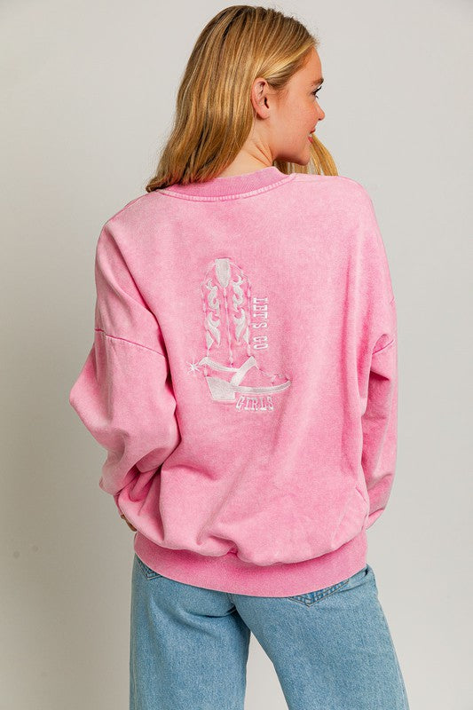 PINK BOOT PULLOVER