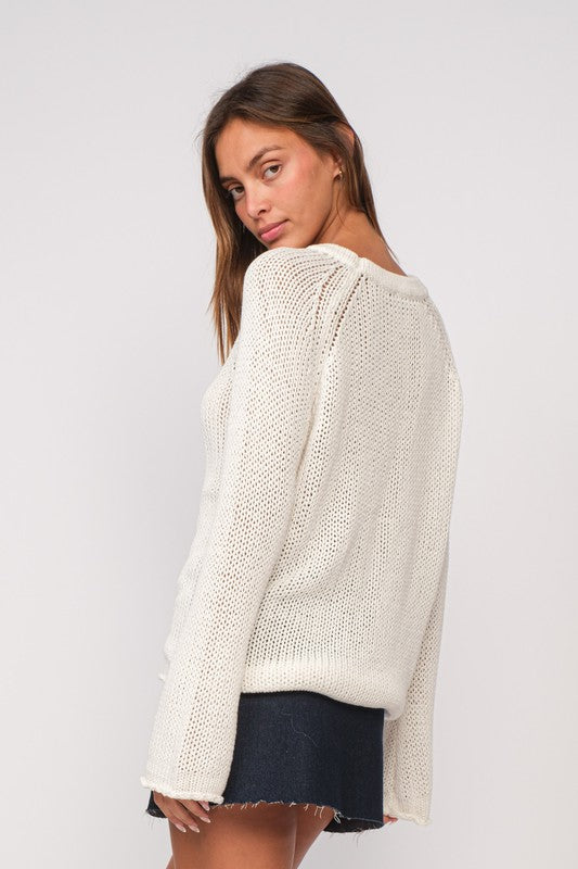 OFF WHITE KNIT SWEATER TOP