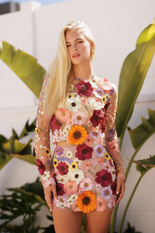 3D FLORAL MESH TOP (set sold separately)