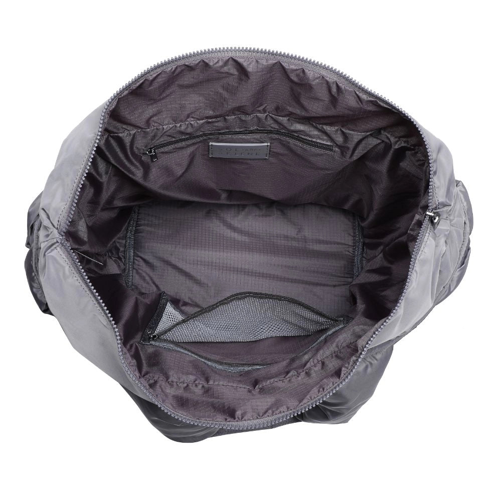 GRAY WOVEN PUFFER TOTE