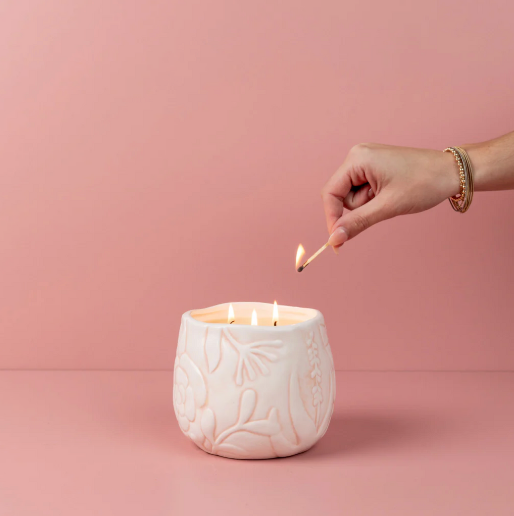 CERAMIC FLORAL SWEET GRACE CANDLE