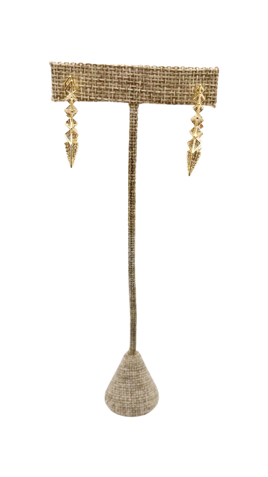 GOLD DIAMOND SPIKE HOOPS