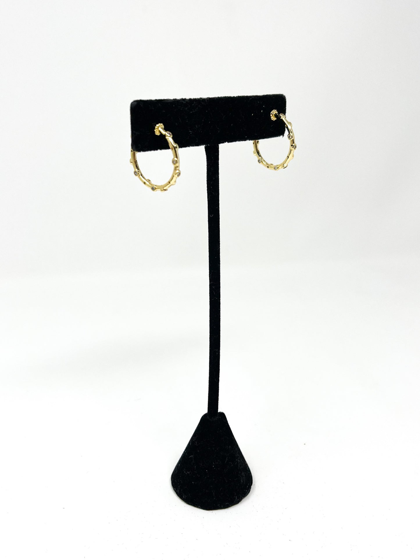 MINI CZ GOLD HOOPS
