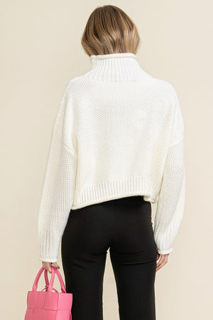 DOLMAN SLEEVE TURTLENECK SWEATER