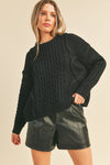 RIBBED PUFF SLEEVE SWEATER
