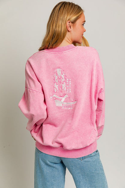PINK BOOT PULLOVER