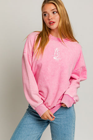 PINK BOOT PULLOVER