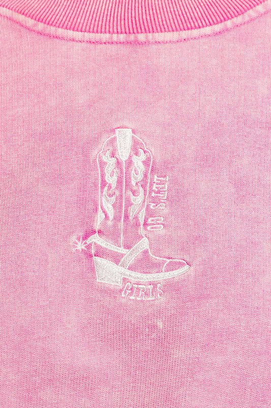 PINK BOOT PULLOVER