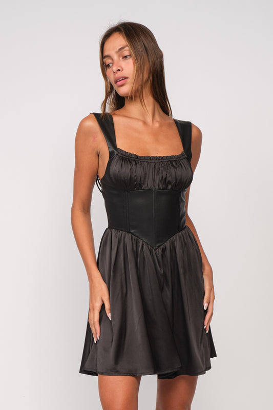 BLACK CORSET MINI DRESS