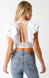 WHITE PORTIA CUTOUT TOP