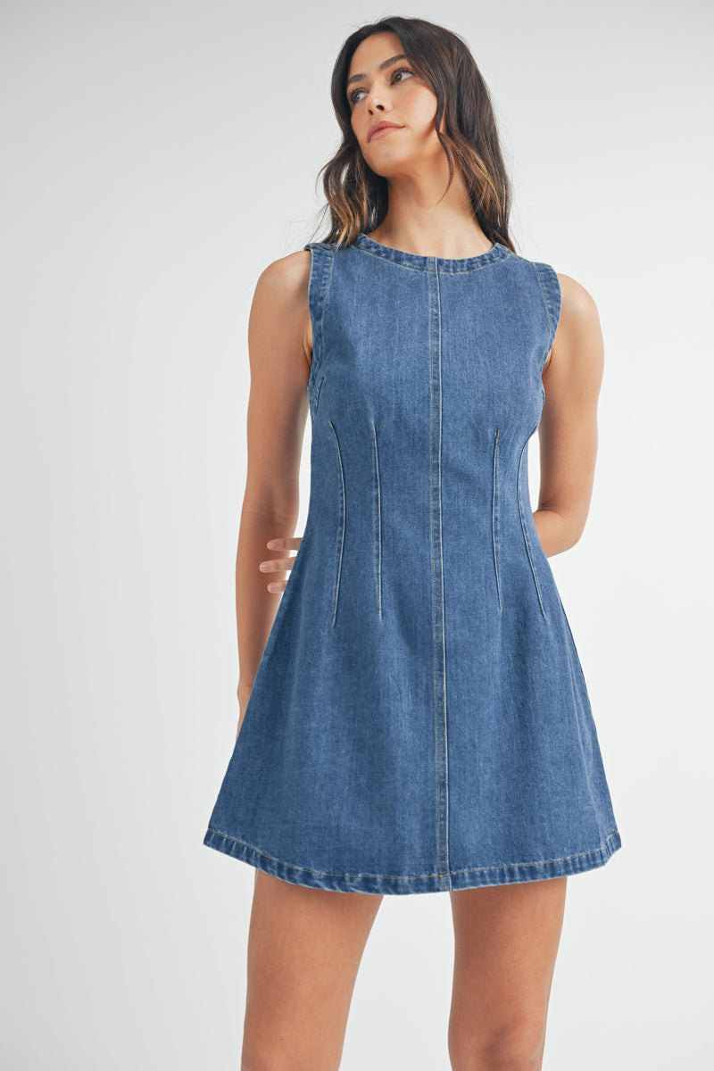 ZOE DENIM MINI DRESS