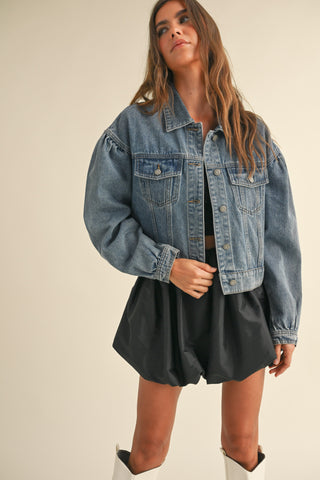 DENIM CROP JACKET