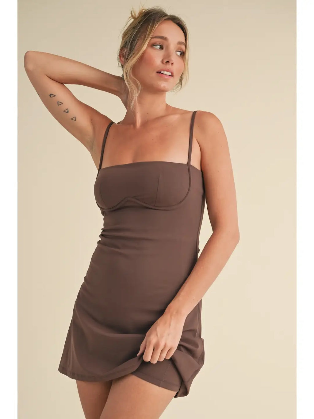 LAKEN DRESS - Brown