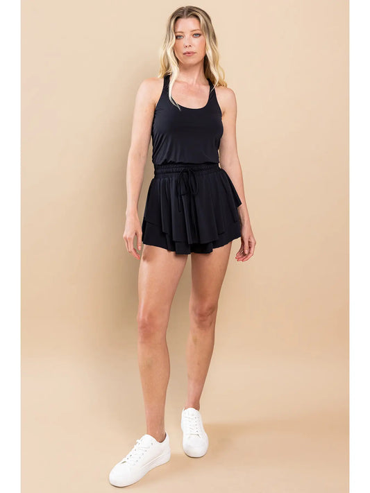 BLACK ATHLETIC ROMPER