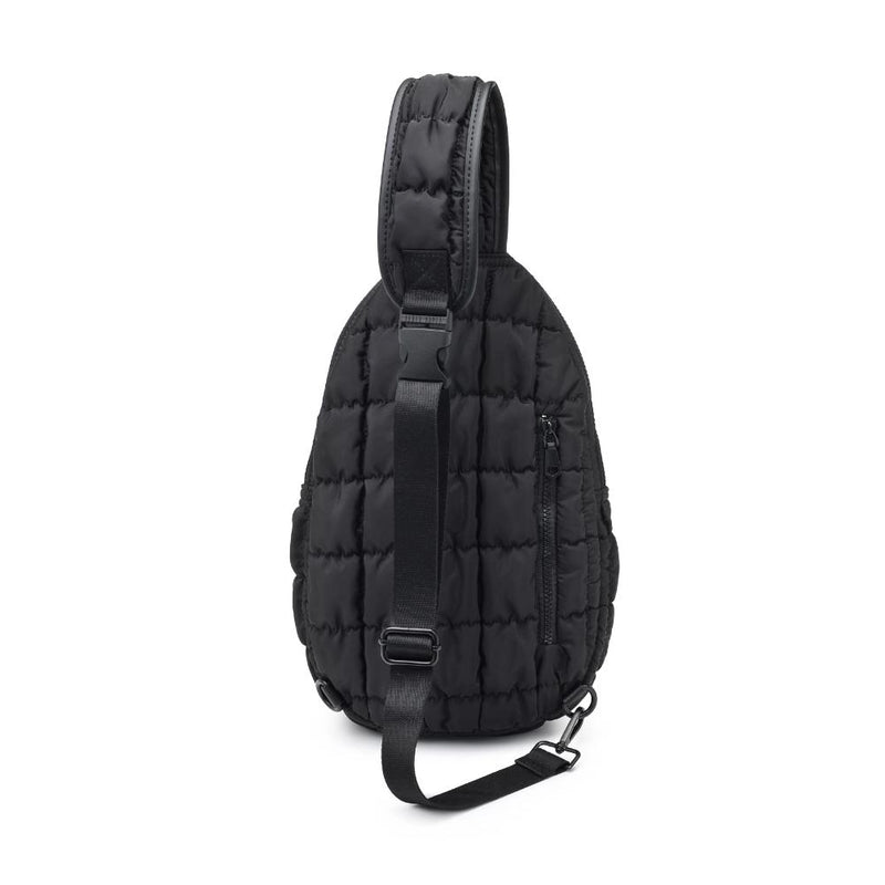BLACK QUILTED PUFFER PICKLEBALL SLING