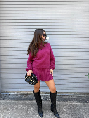 FUCHSIA KNIT SKIRT