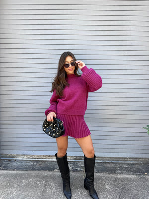 FUCHSIA KNIT SWEATER