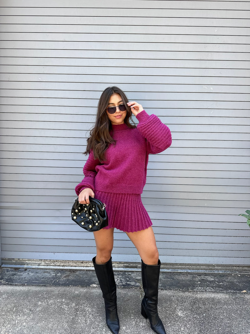 FUCHSIA KNIT SKIRT