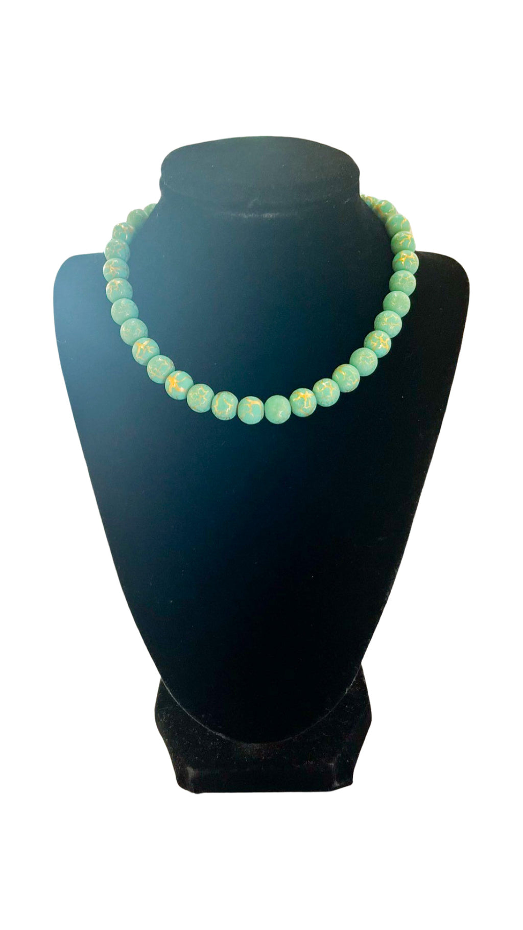 SMALL TURQUOISE GOLD BEADED NECKLACE