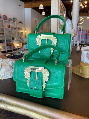 MINI GREEN BUCKLE PURSE