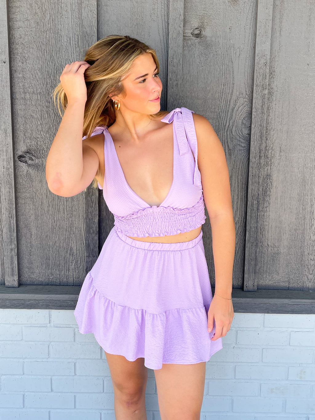 LAVENDER TIERED SKIRT (set sold separately)