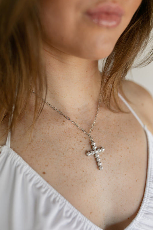 SILVER CROSS NECKLACE