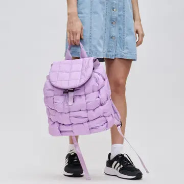 LILAC WOVEN PUFFER BACKPACK