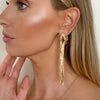 GOLD DIAMOND STUD HOOP EARRINGS