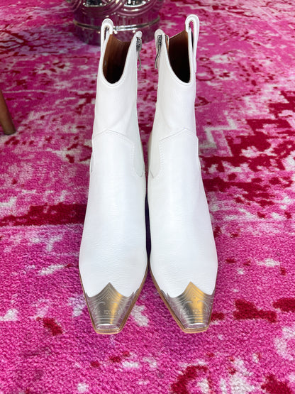 WHITE MINI COWBOY BOOTS