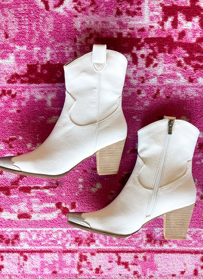 WHITE MINI COWBOY BOOTS